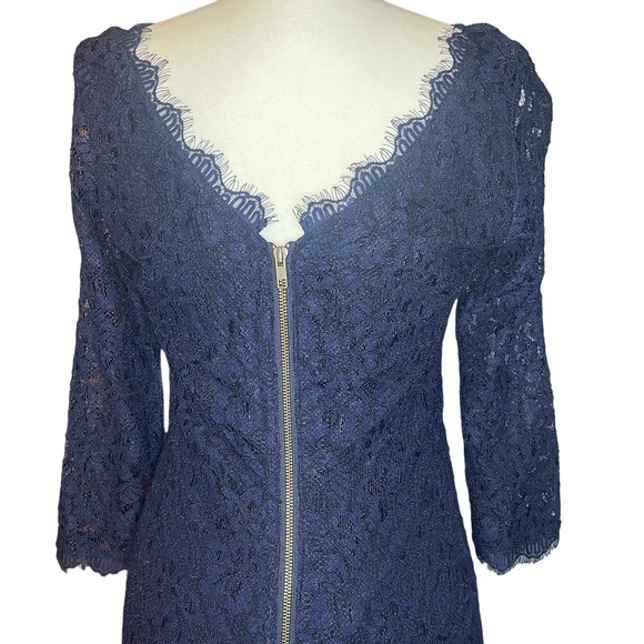 Diane von Furstenberg Zarita Scoop Dress Navy Lace size 8 - Picture 6 of 16